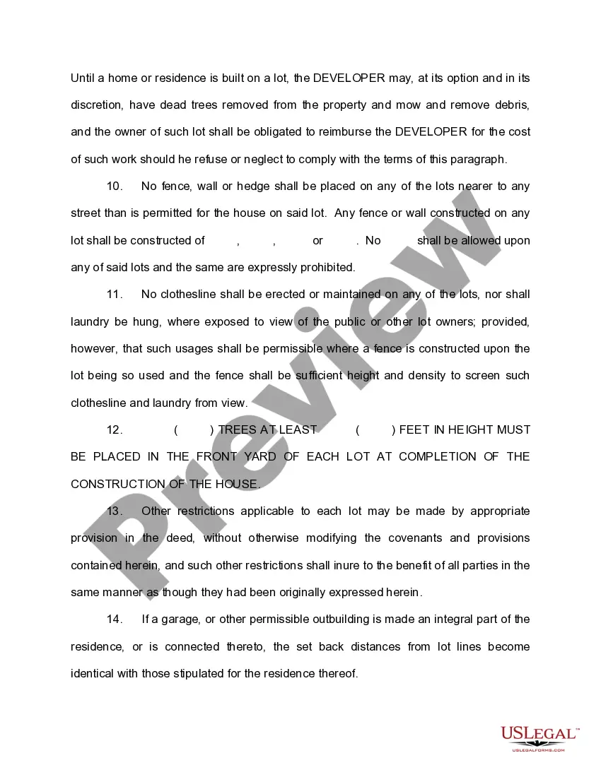 Preview Protective Covenants