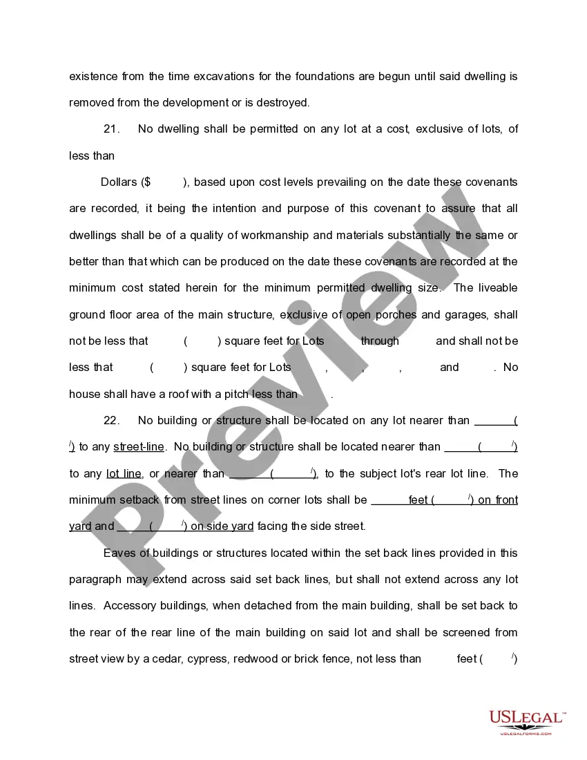 Preview Protective Covenants