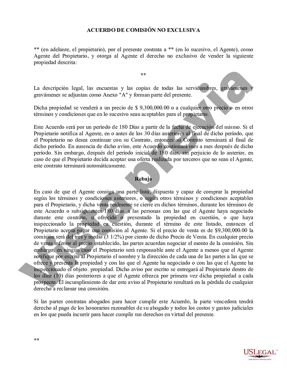 Preview Acuerdo de Comisión No Exclusivo