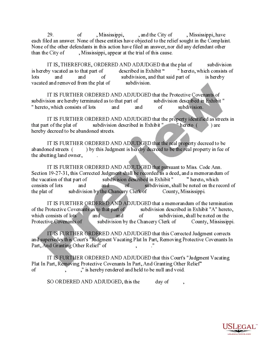 Preview Order Correcting Final Judgment