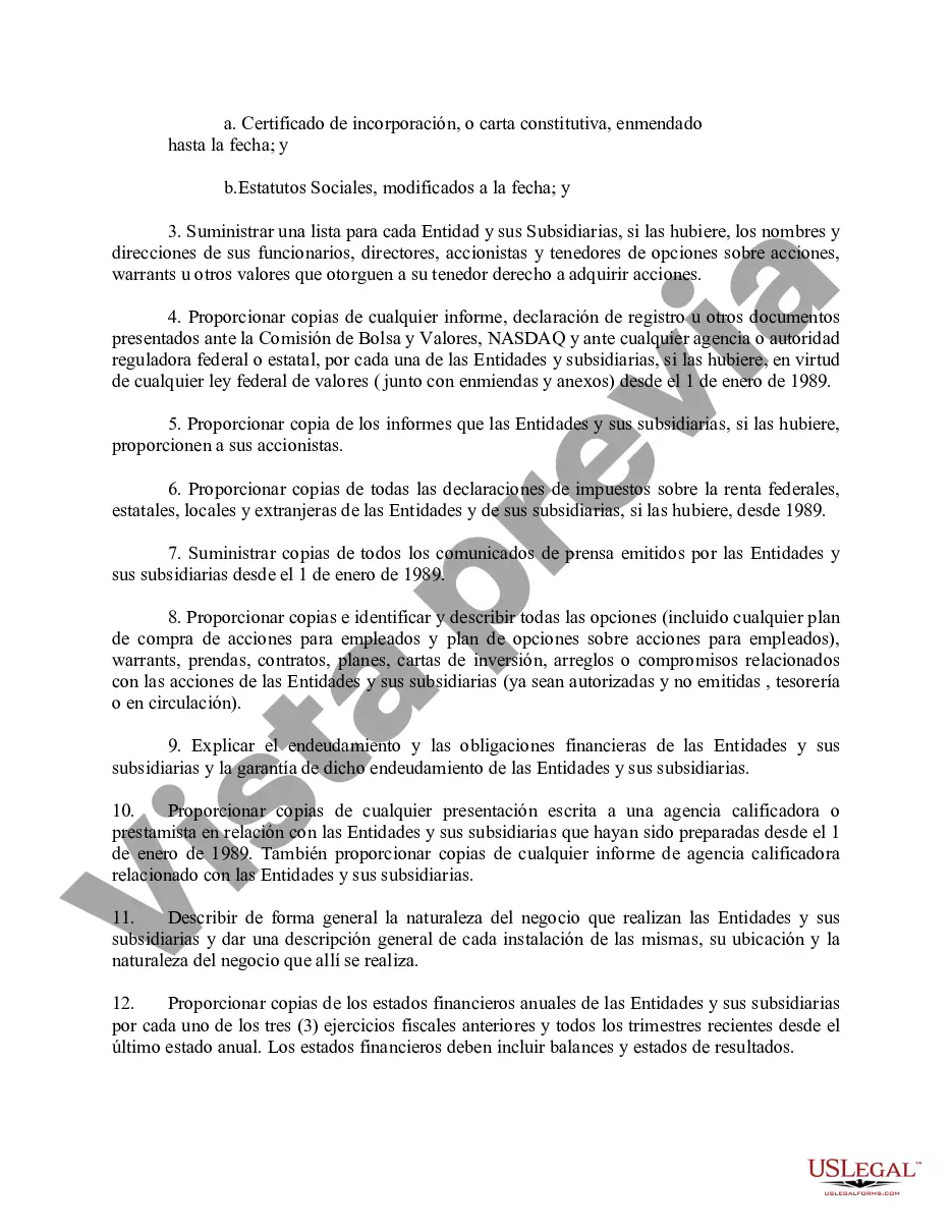 Preview Due Diligence - Cuestionario de Auditoría