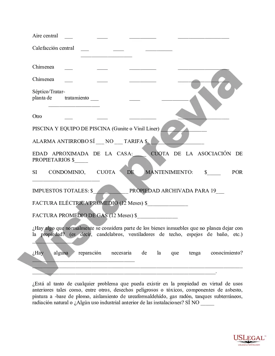Preview Declaración de divulgación de bienes raíces residenciales del vendedor de Mississippi