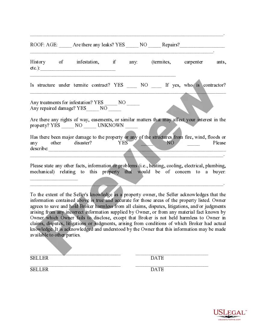 Preview Mississippi Seller's Residential Real Estate Disclosure Statement