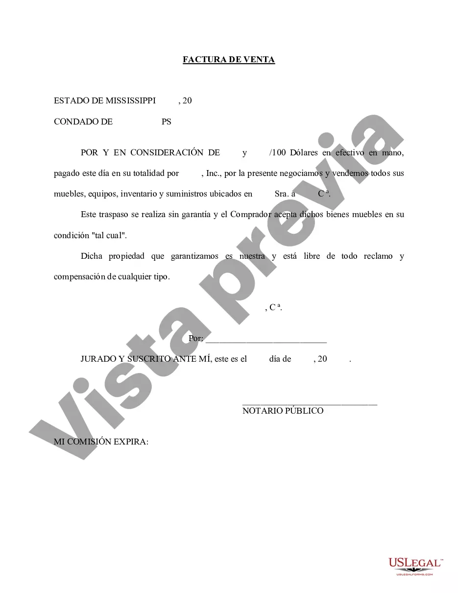 Preview Factura de venta