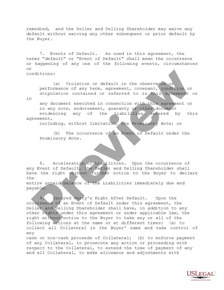 Get Security Agreement - Personal Property in Connection With Asset Purchase Agreement Preview Security Agreement - Personal Property in Connection With Asset Purchase Agreement