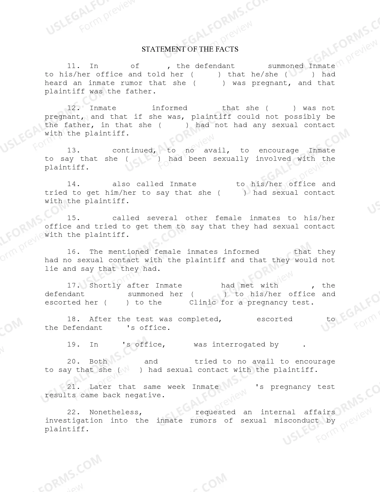 Preview A01 Claims By Prisoner of Sexual Harassment and Other Grounds