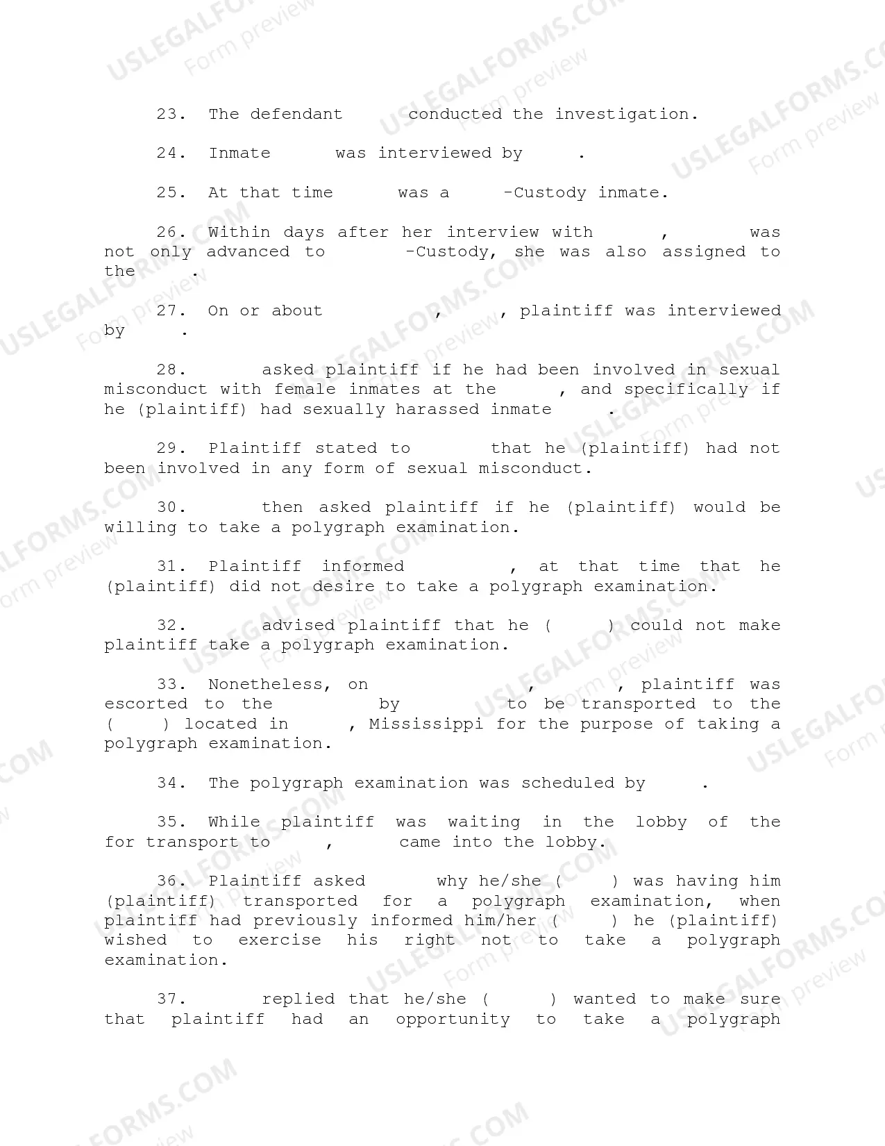 Preview A01 Claims By Prisoner of Sexual Harassment and Other Grounds