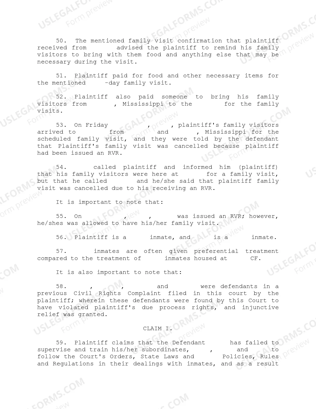 Preview A01 Claims By Prisoner of Sexual Harassment and Other Grounds