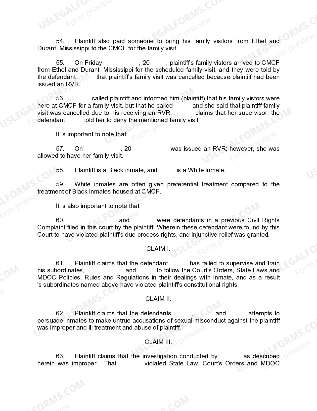 Preview A02 Amended Civil Rights Complaint
