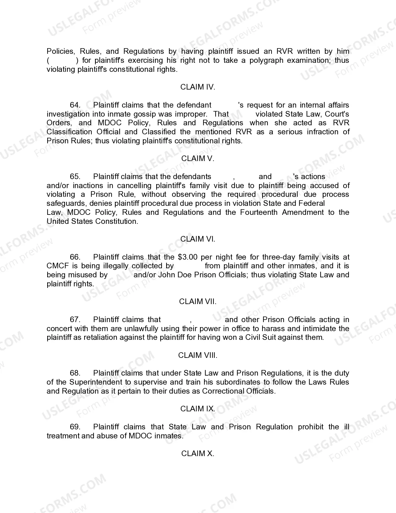 Preview A02 Amended Civil Rights Complaint
