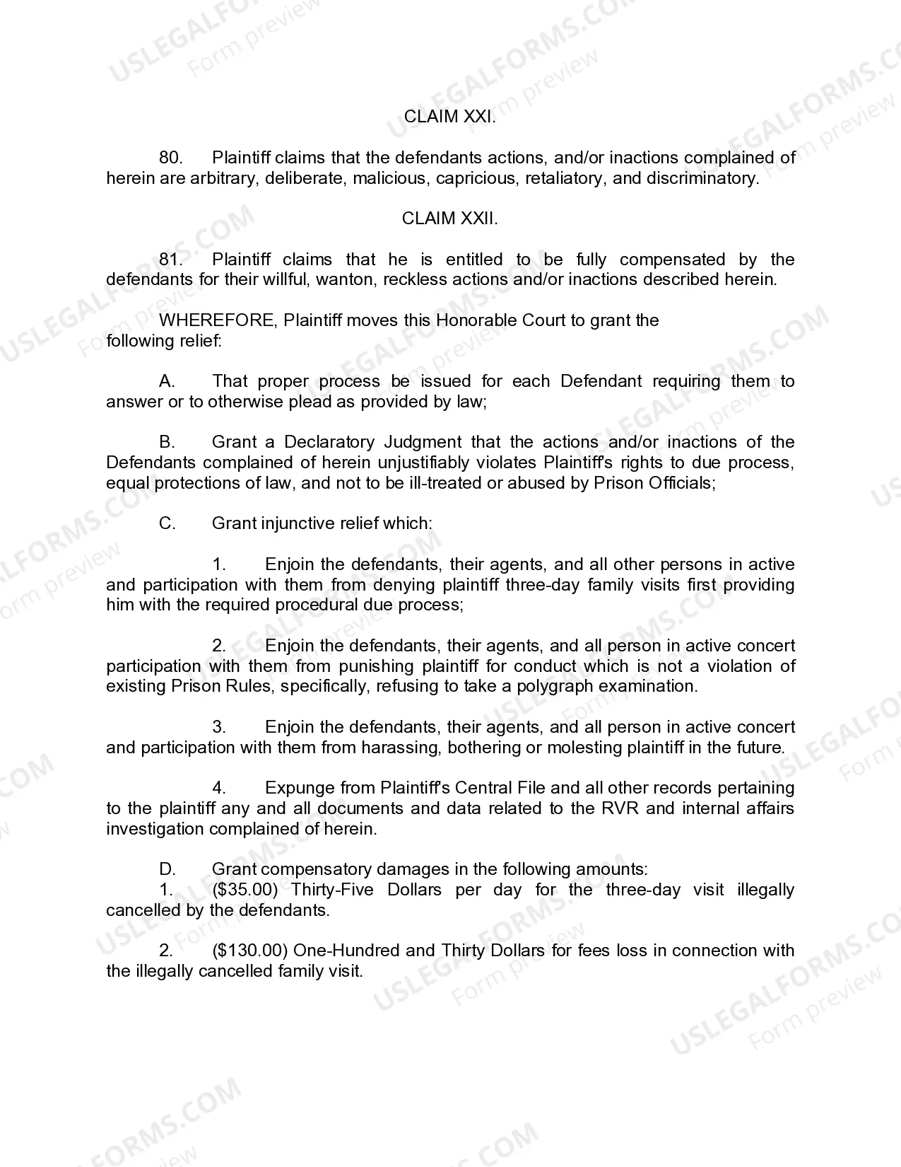 Preview A02 Amended Civil Rights Complaint