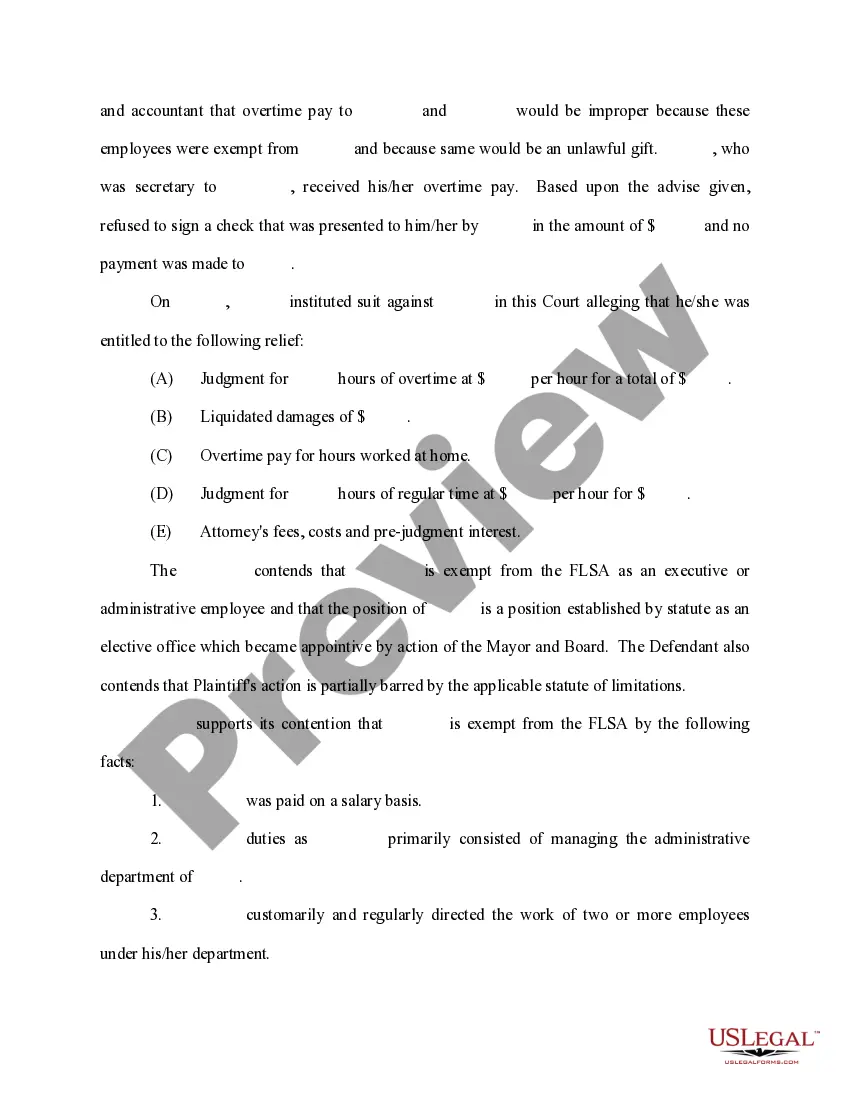 Preview Memorandum in Support of Motion for Summary Judgment