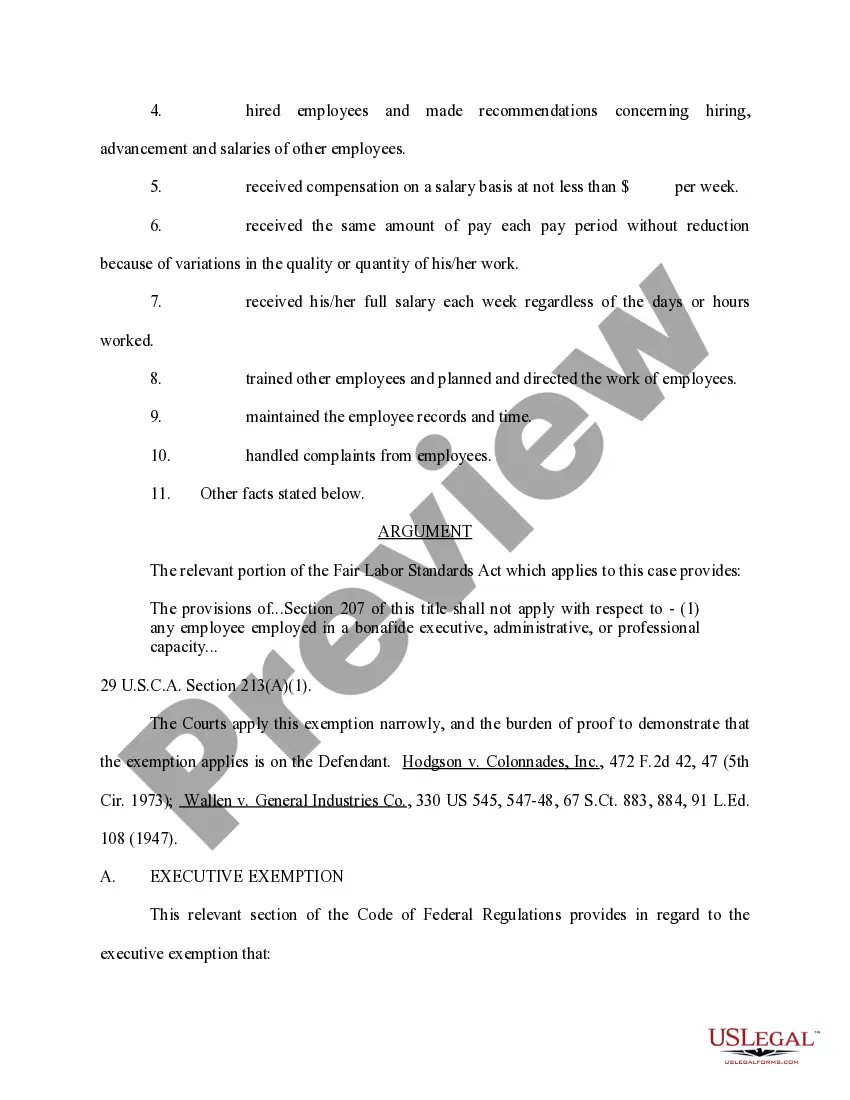 Preview Memorandum in Support of Motion for Summary Judgment