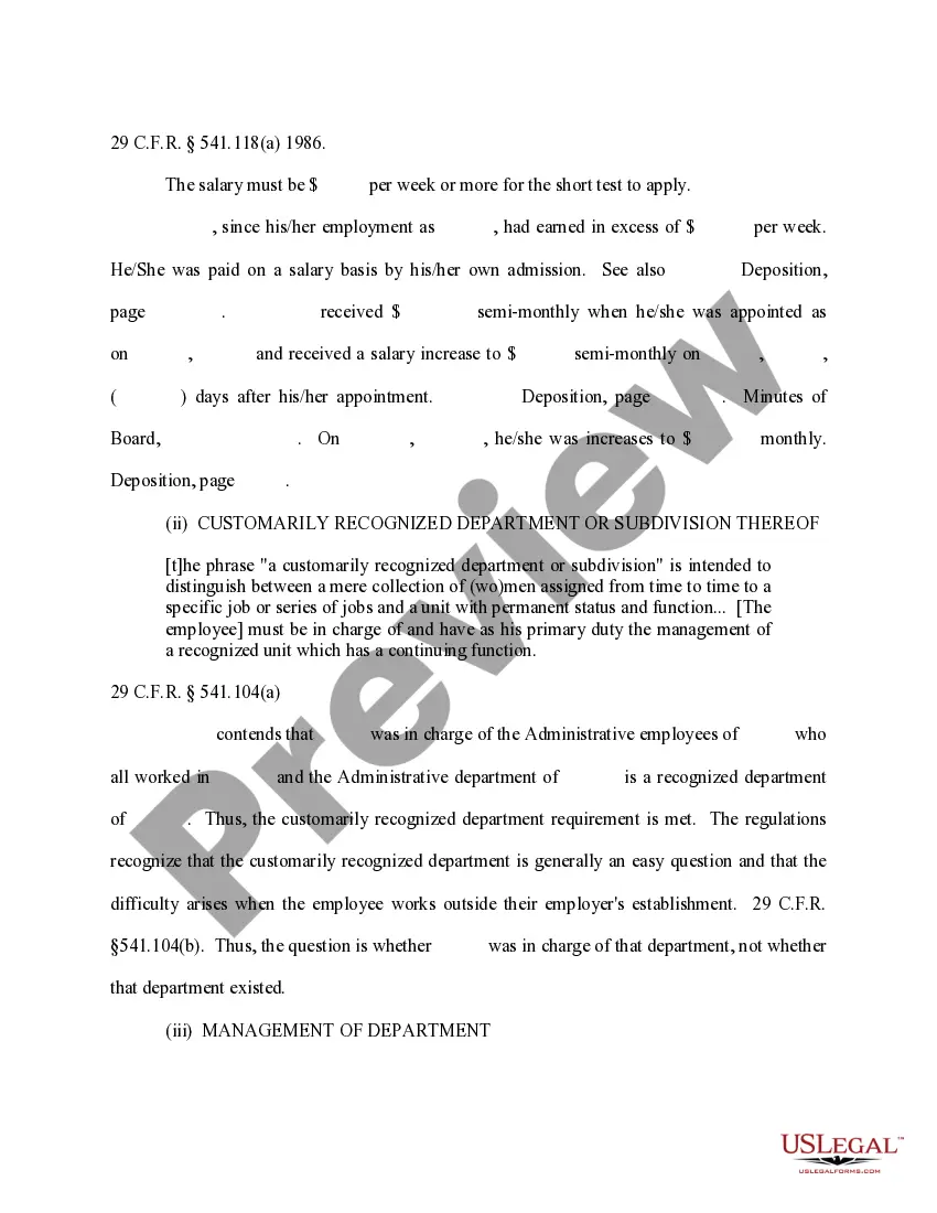 Preview Memorandum in Support of Motion for Summary Judgment