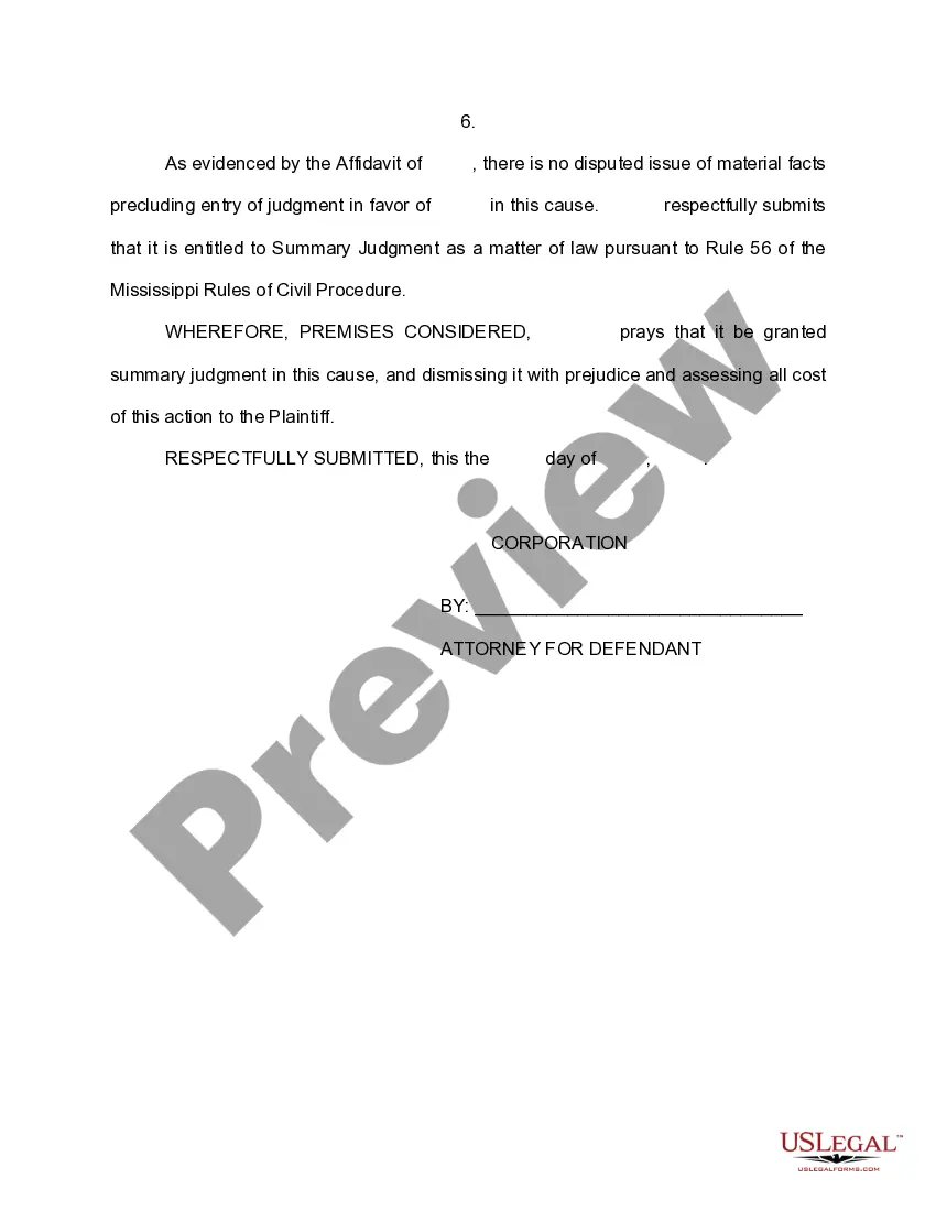 Preview Motion for Summary Judgment