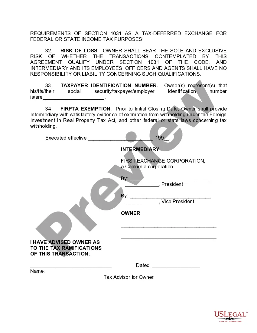 Preview Sample Real Property Exchange Agreement