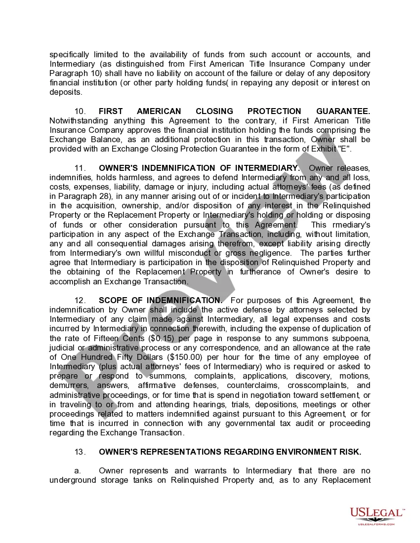Preview Sample Real Property Exchange Agreement