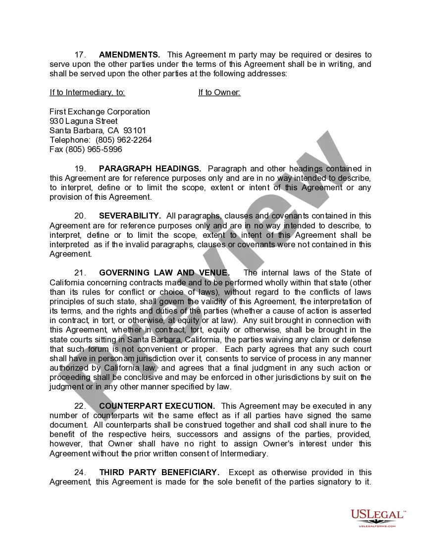 Preview Sample Real Property Exchange Agreement