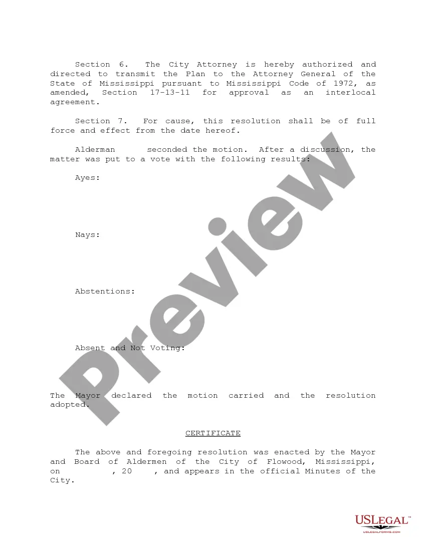 Preview Resolution Directing Hearing on Proposed Approval of Combination Redevelopment Plan and Tax Increment Financing Plan