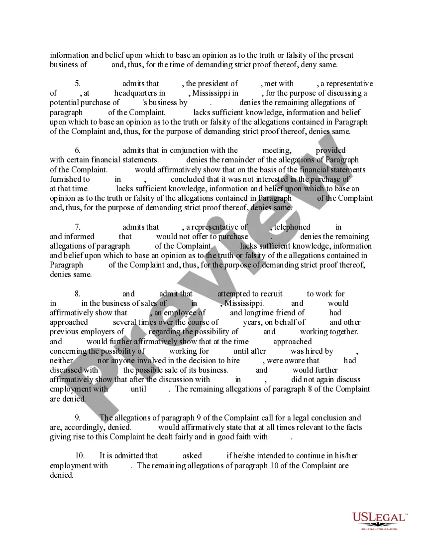 Preview Amended Answer