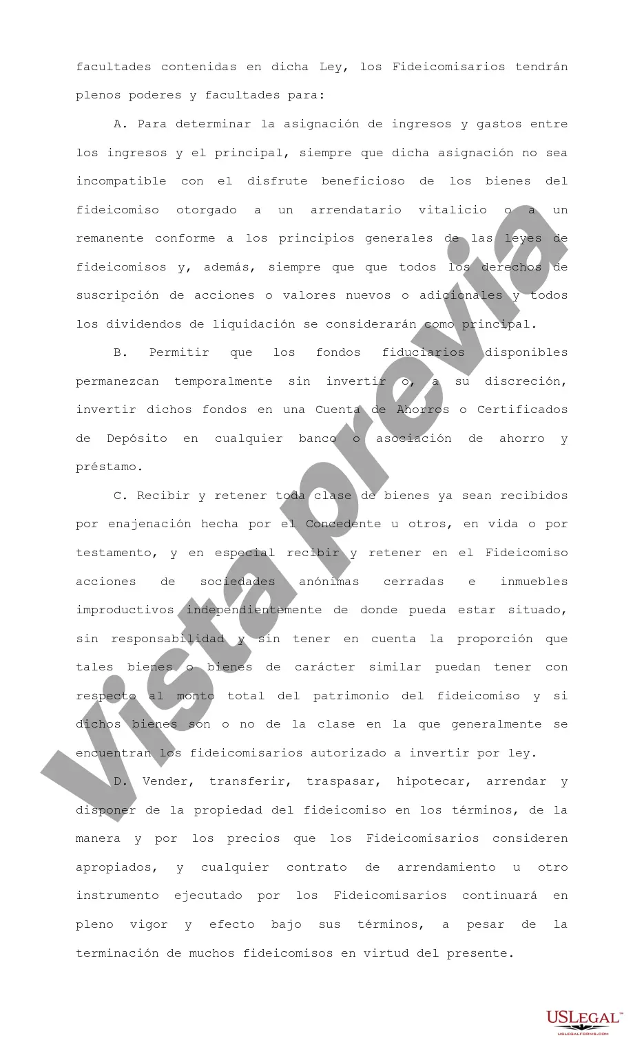 Preview Contrato de Fideicomiso Irrevocable