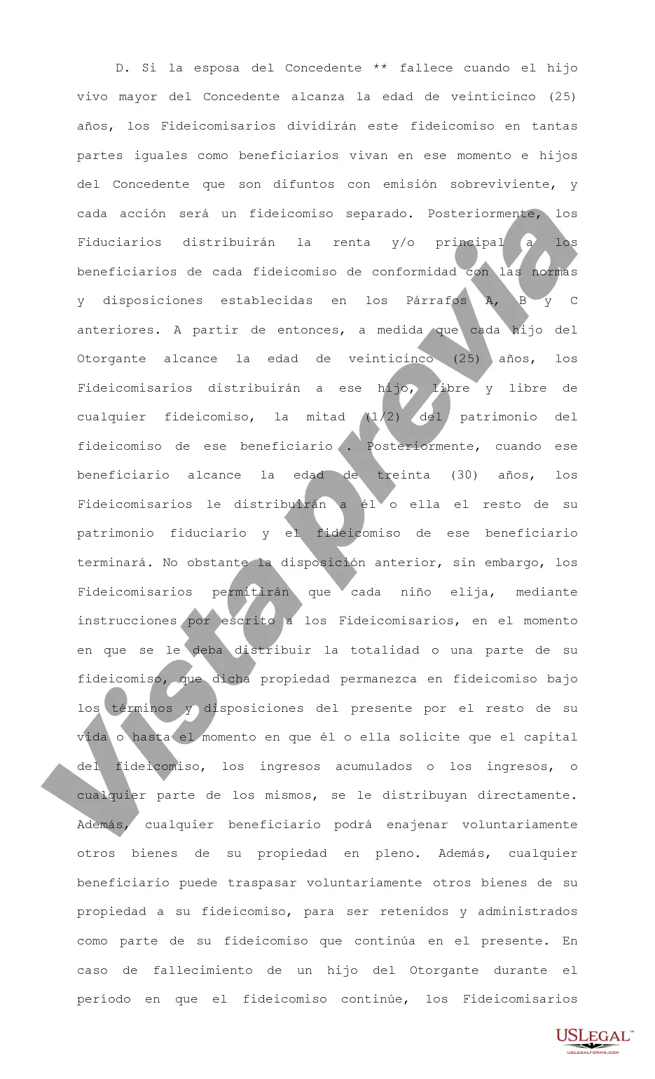 Preview Contrato de Fideicomiso Irrevocable