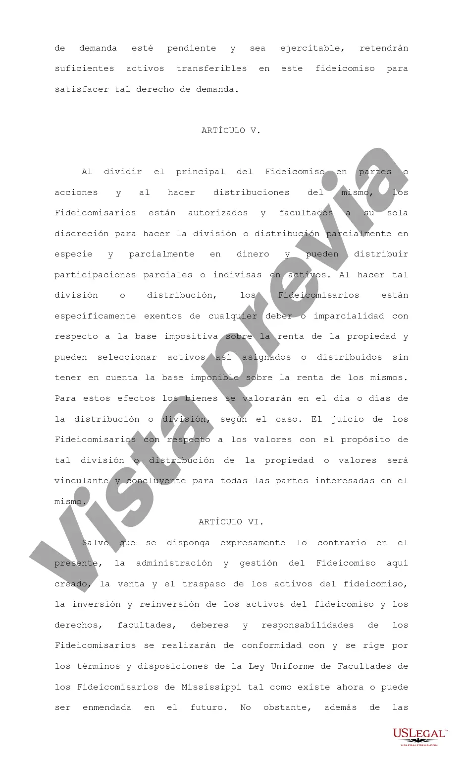 Preview Contrato de Fideicomiso Irrevocable