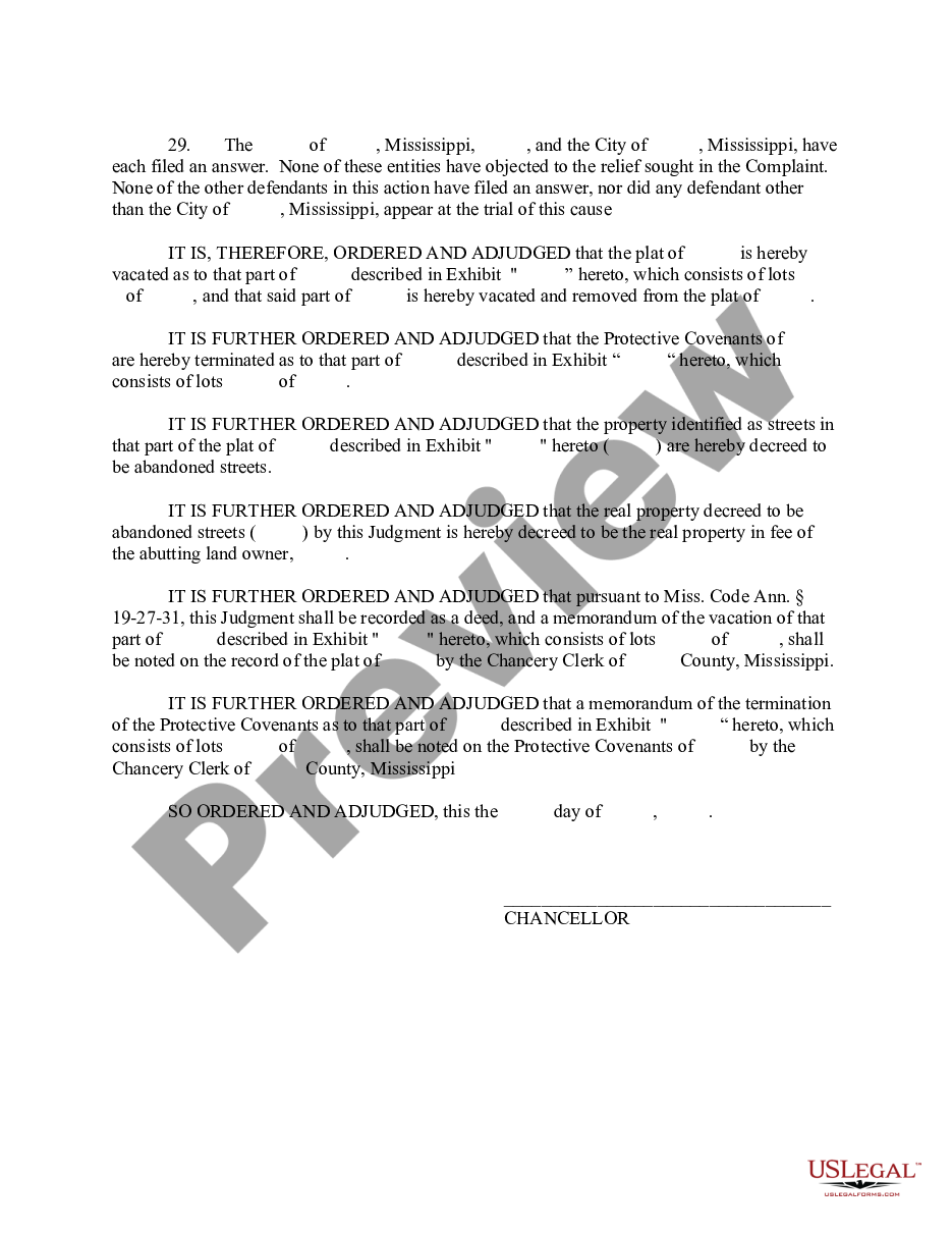 page 3 Judgment Vacating Plat in Part, Removing Protective Covenants in Part, and Granting Other Relief preview