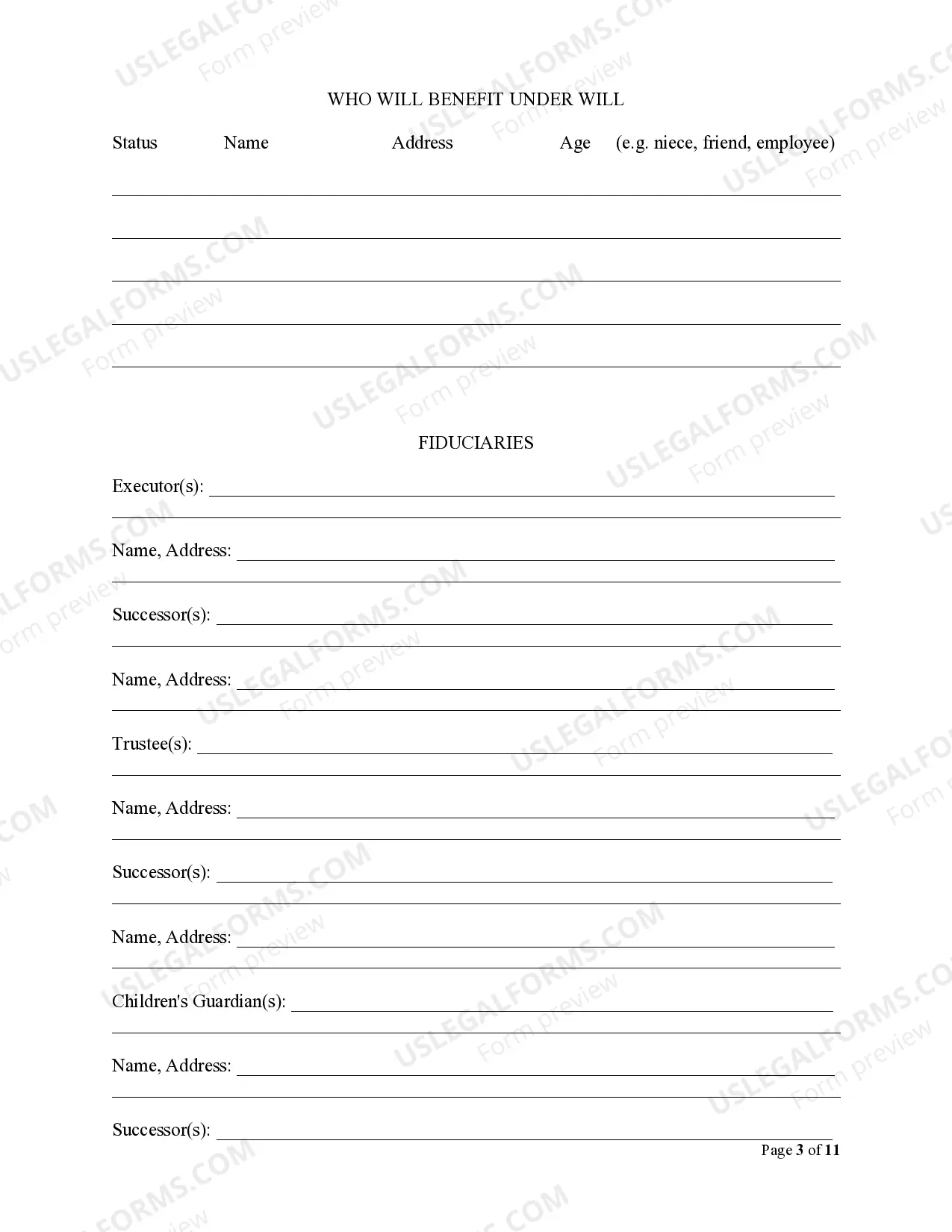 Preview Estate Planning Questionnaire