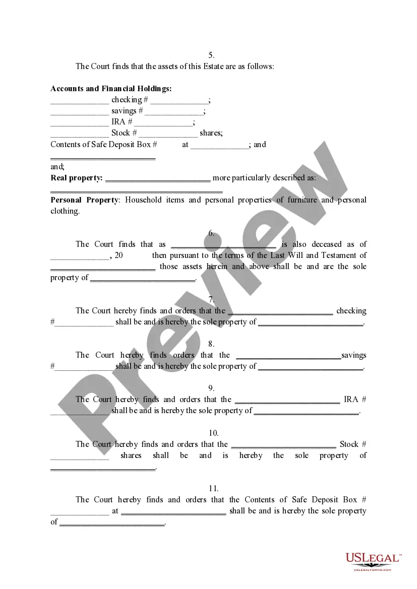 Preview Order Approving Final Accounting, Payment of Claims and Closing of Probate Estate