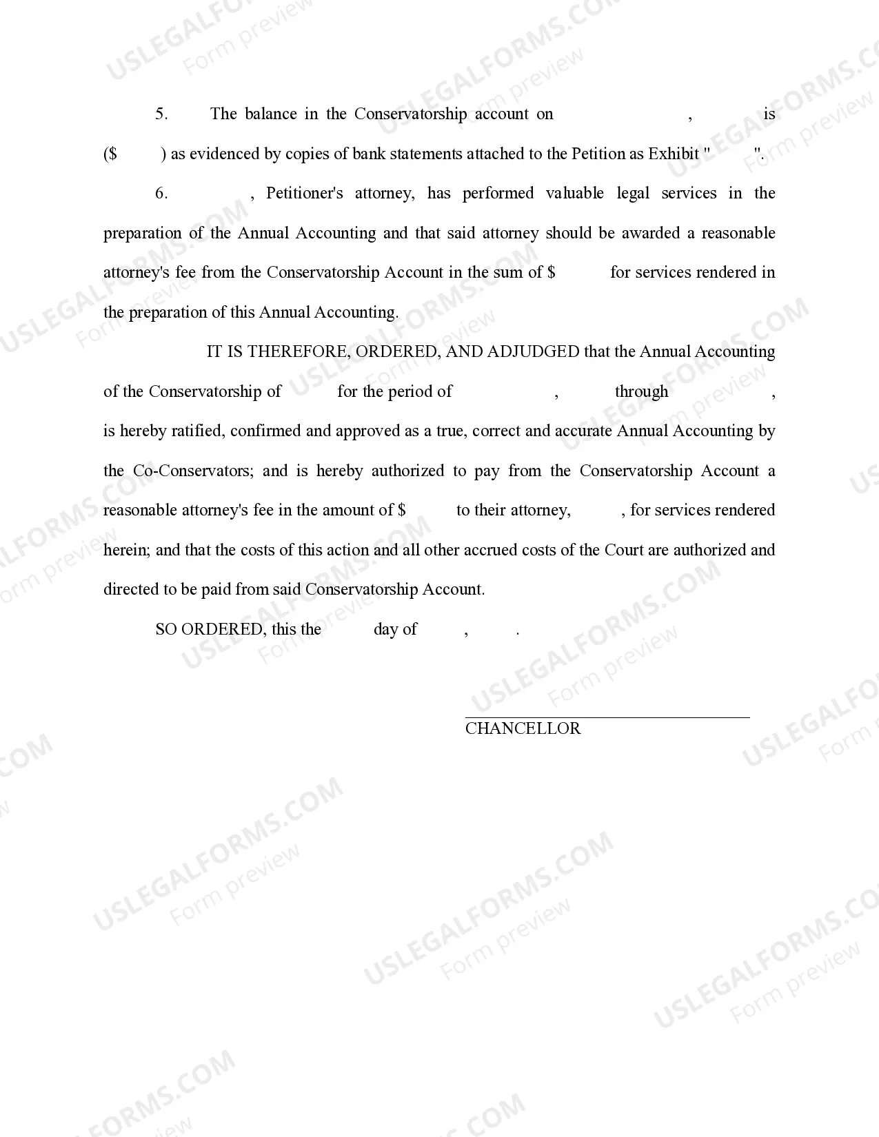 Preview Order Approving Annual Accounting