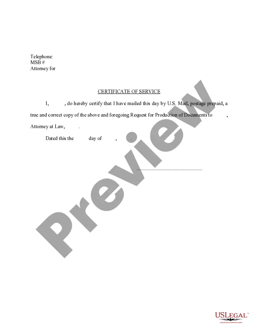 Preview Request for Production of Documents