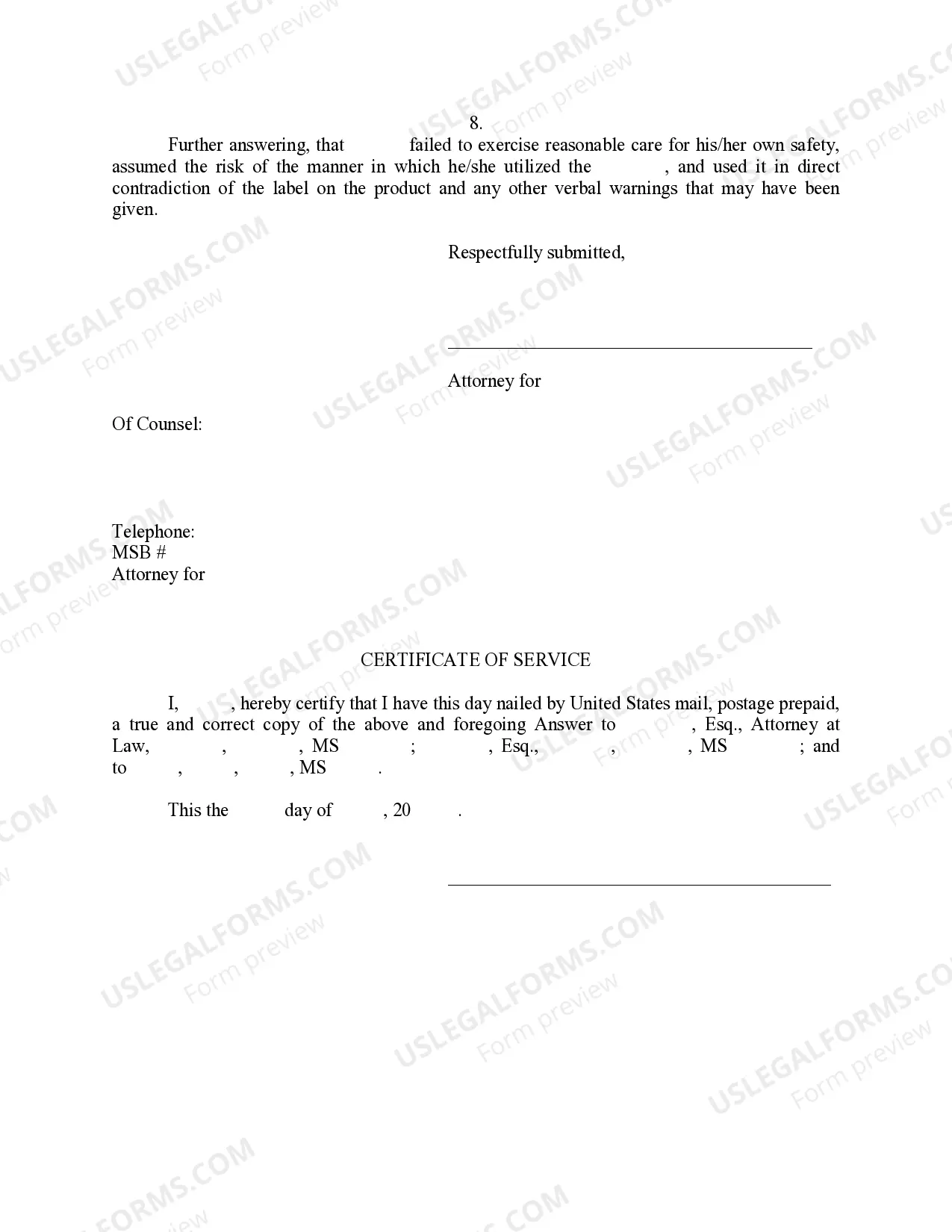 Preview Separate Answer of Co-Defendant