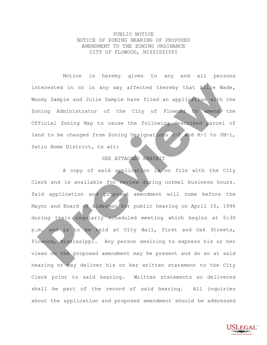 page 0 Notice of Zoning Hearing preview