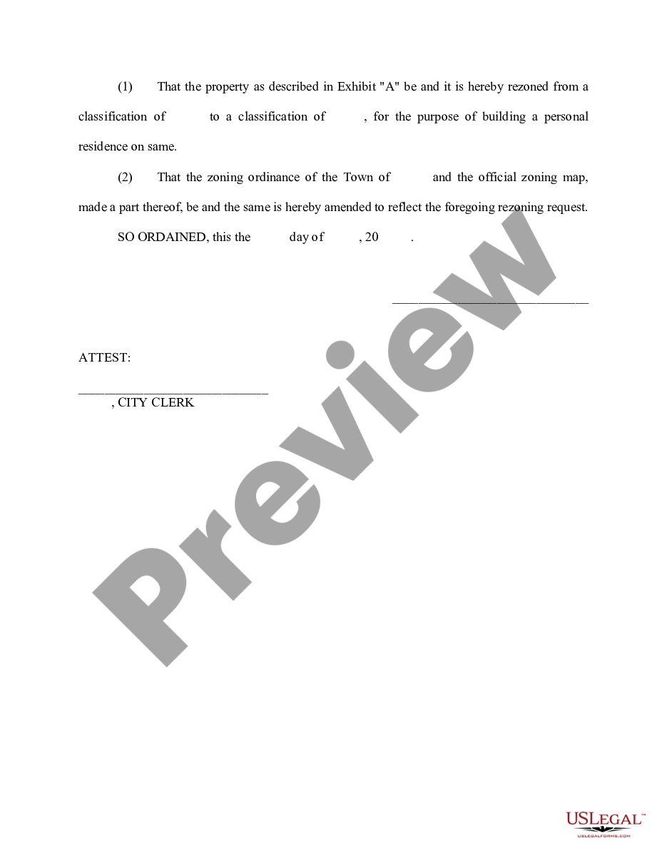 page 1 Ordinance Rezoning Certain Property preview