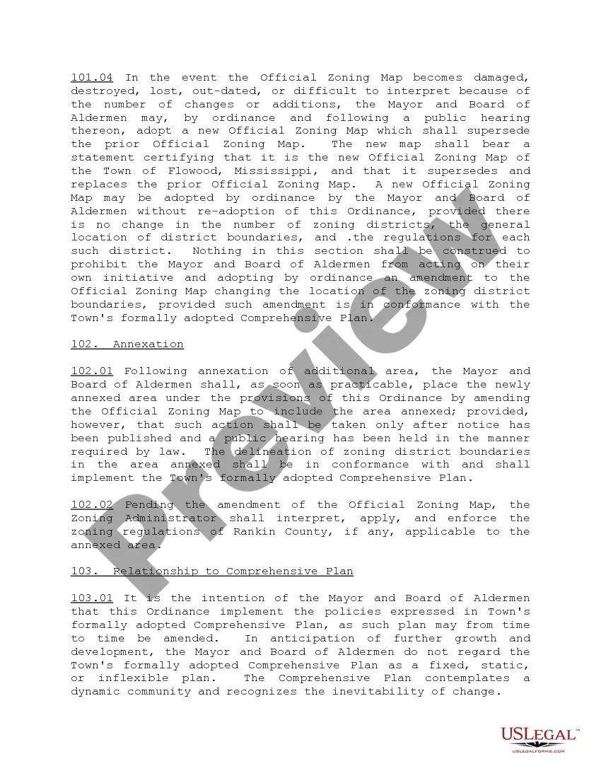 Preview Ordinance Establishing Comprehensive Zoning Regulations