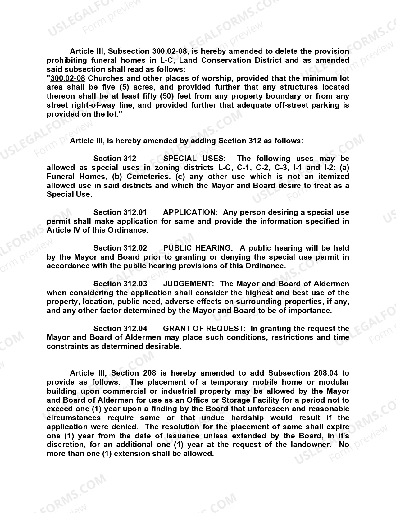 Preview Ordinance to Prohibit Manufactured Homes Within City, Etc.