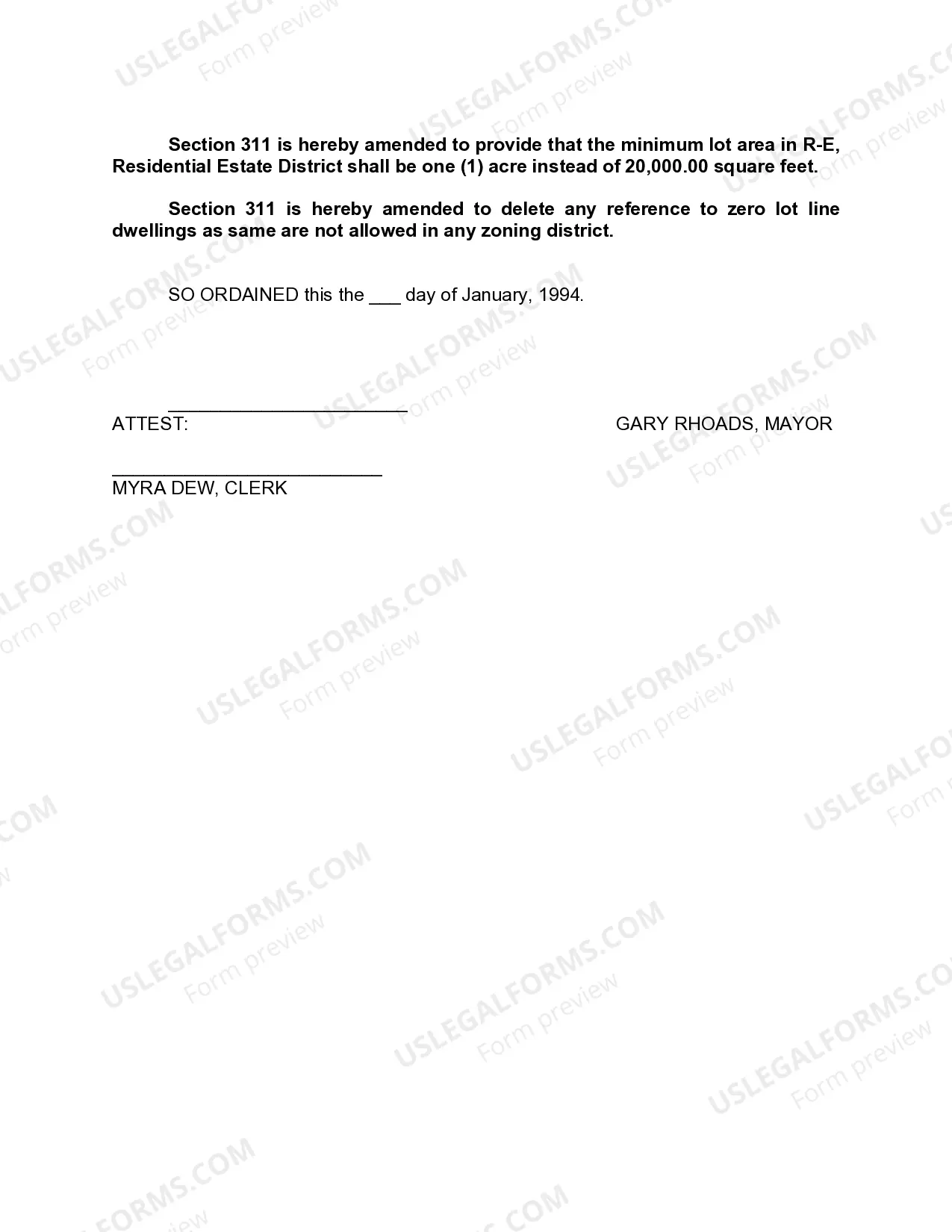 Preview Ordinance to Prohibit Manufactured Homes Within City, Etc.