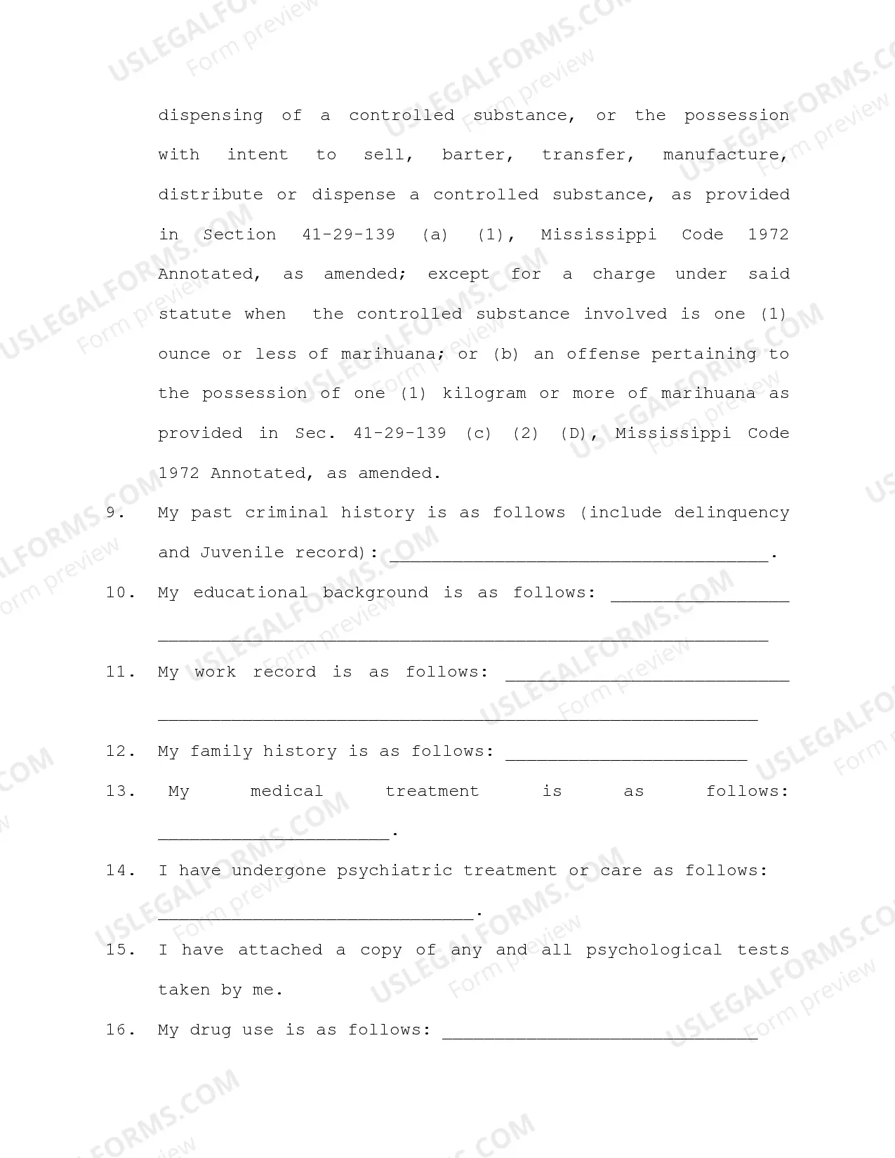 Preview Application for Acceptance into the Pretrial Intervention Program of the Twentieth Circuit Court District