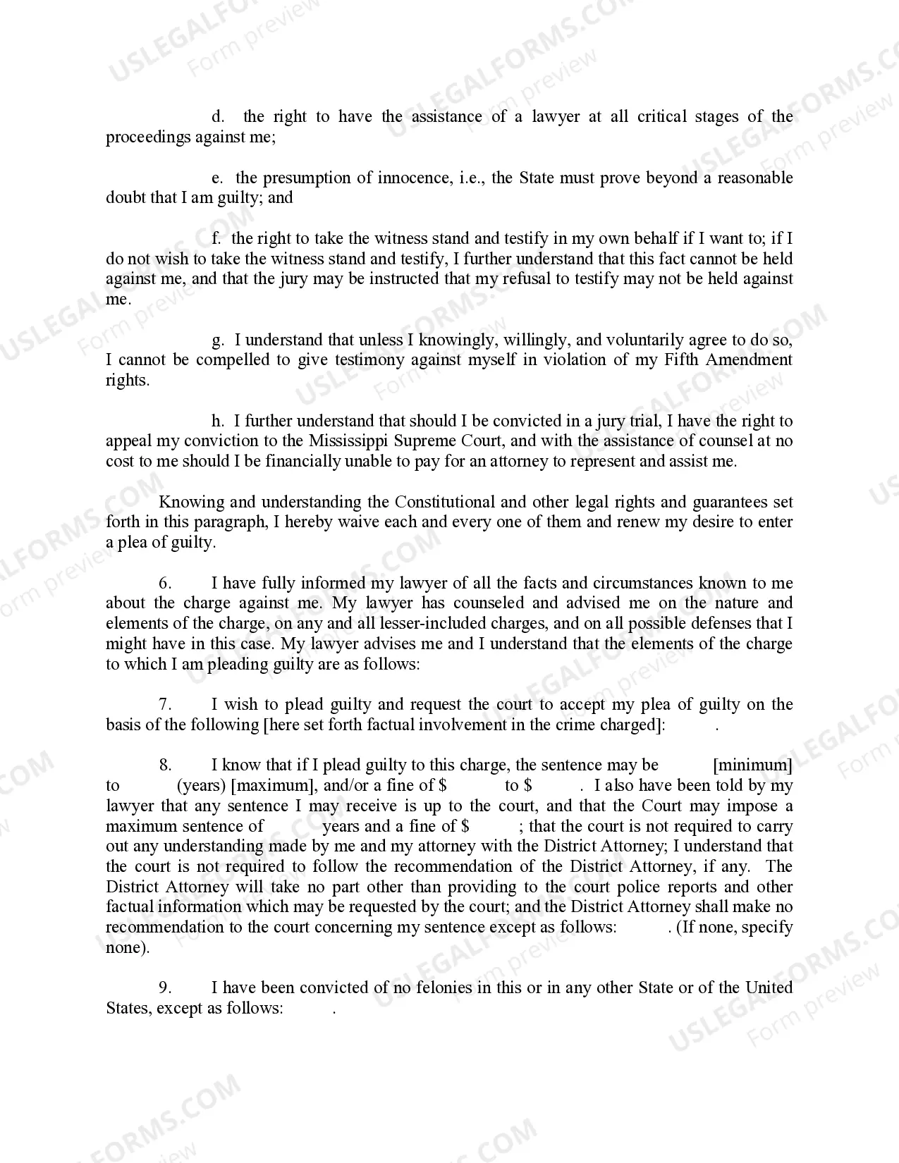 Preview Petition to Enter Plea of Guilty