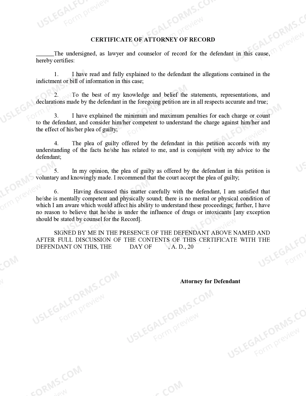 Preview Petition to Enter Plea of Guilty