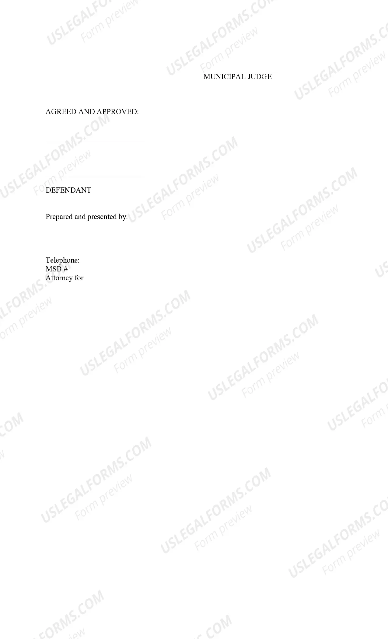 Preview Judgment of Conviction and Sentence - Municipal Court