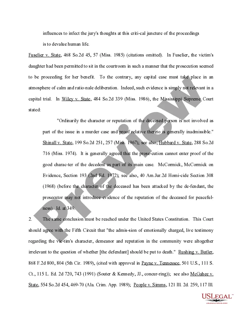 Preview Motion to Bar Admission of Inflammatory and Prejudicial Matters Concerning the Victim