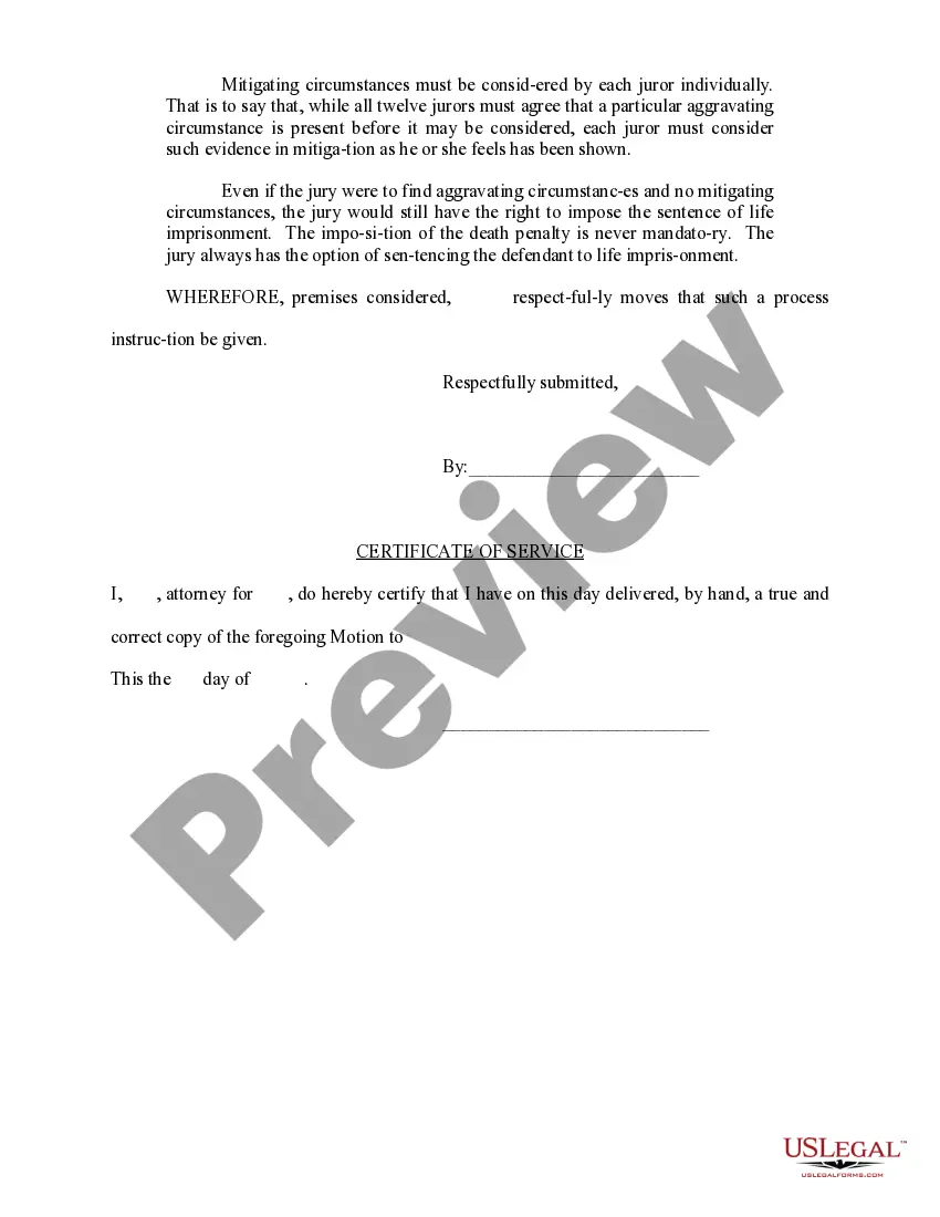 Preview Motion for Process Instructions