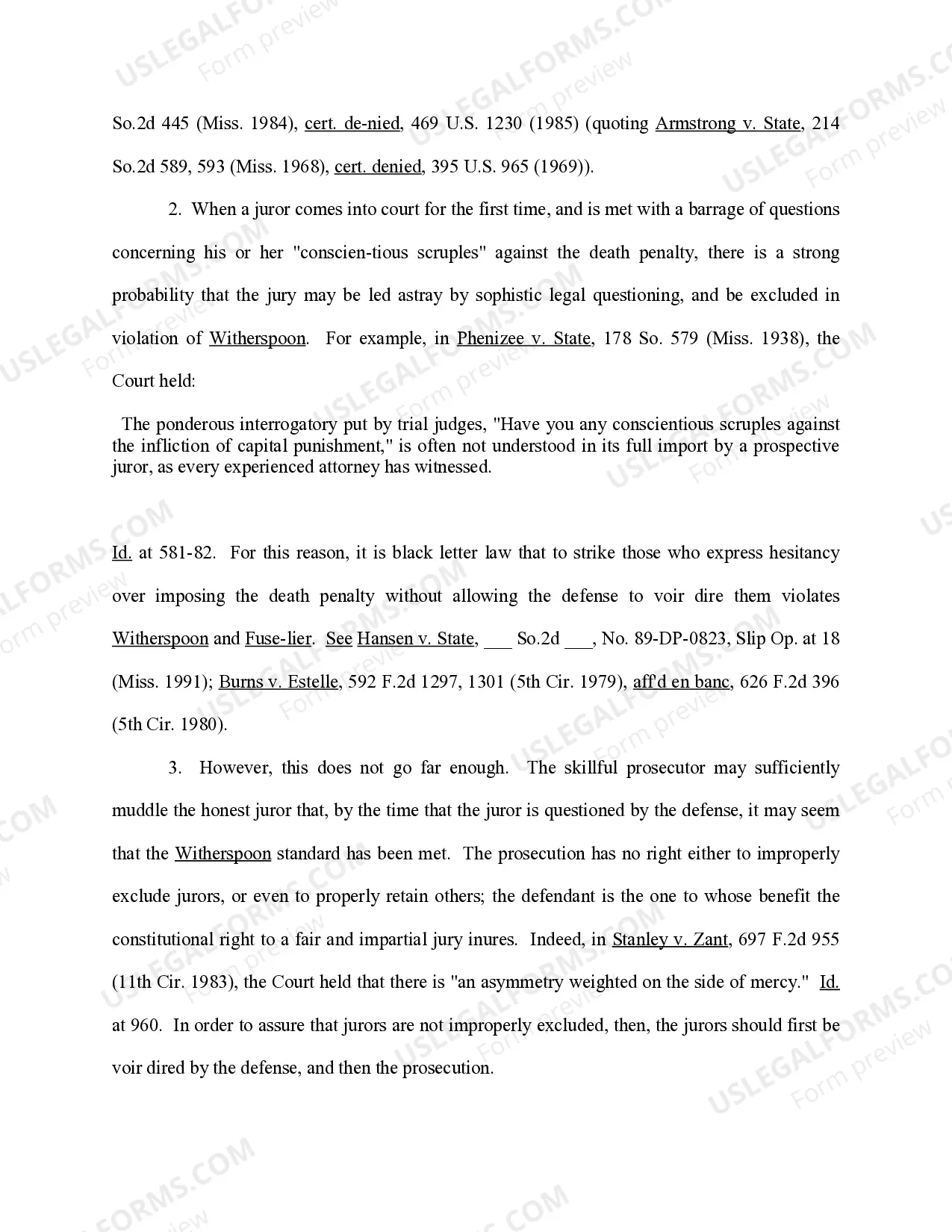 Preview Motion for Opportunity to Rehabilitate Any Prospective Juror Who Expresses Reticence When Asked to Kill a Fellow Human Being