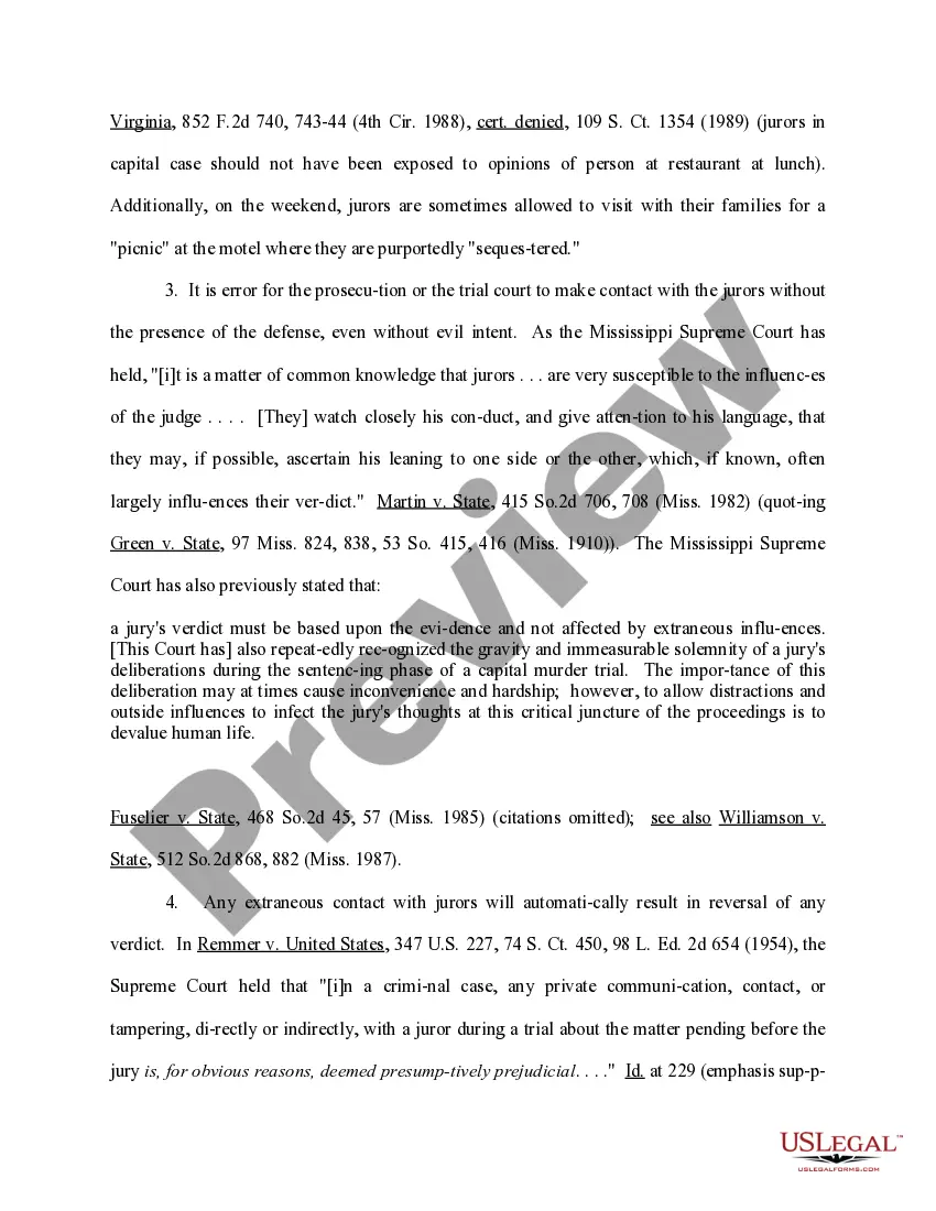 Preview Motion to Sequester Jurors Prior to and During the Trial of this Case