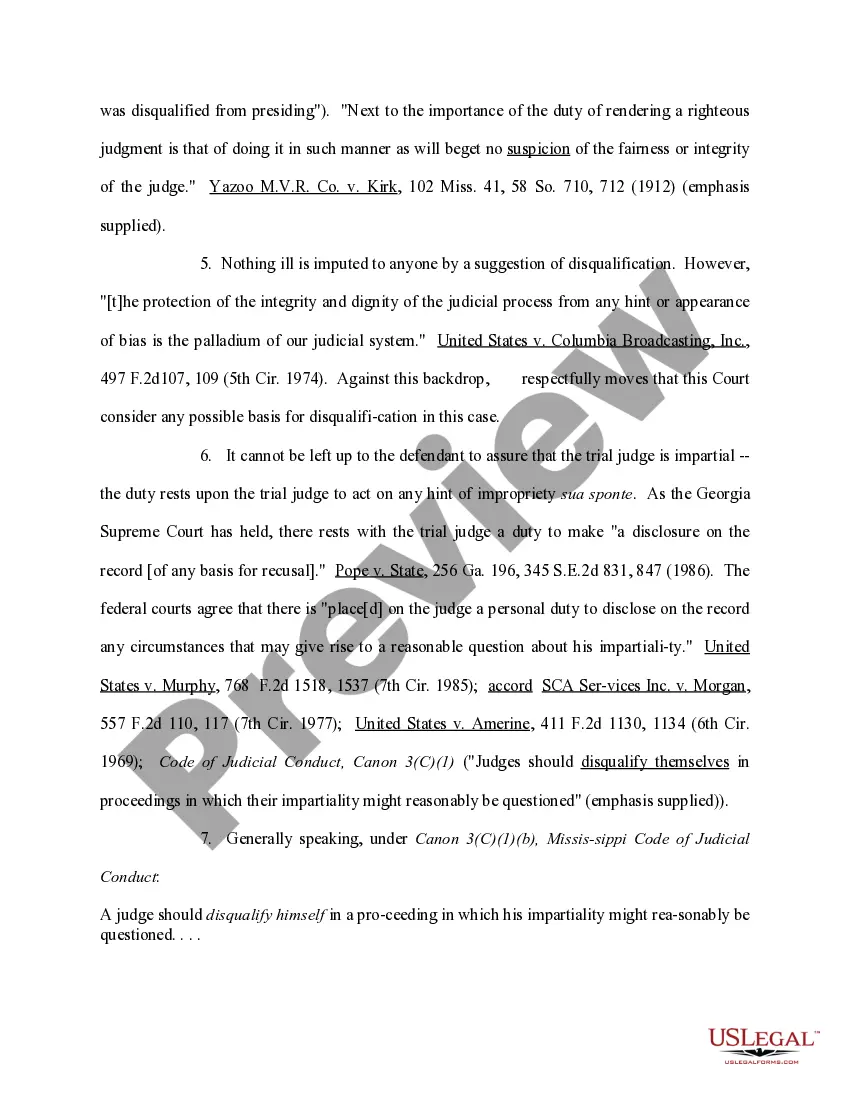 Preview Motion for Disclosure of Any Possible Basis of Judicial Recusal