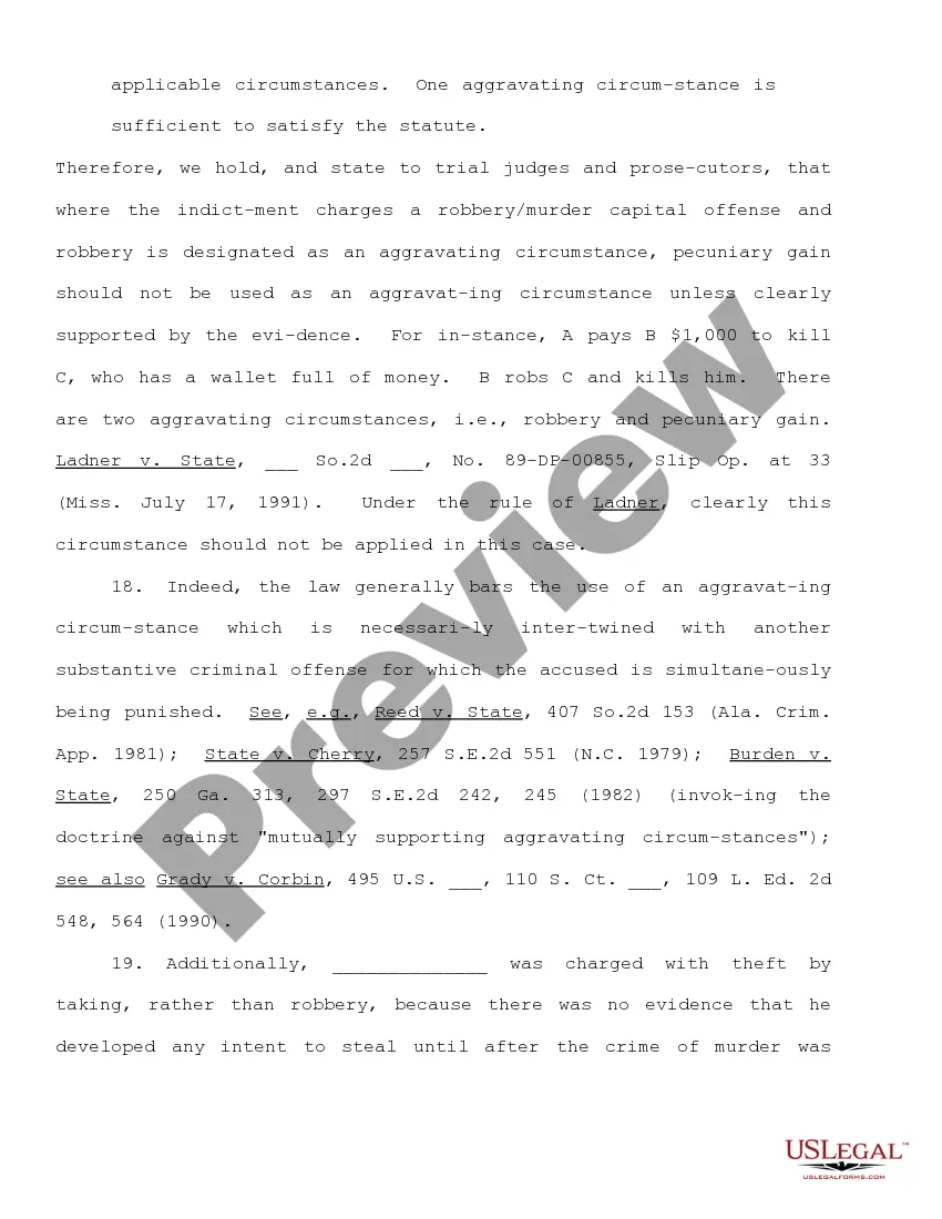 Preview Motion to Bar Use of Certain Aggravating Circumstances