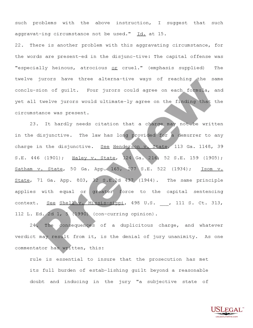 Preview Motion to Bar Use of Certain Aggravating Circumstances