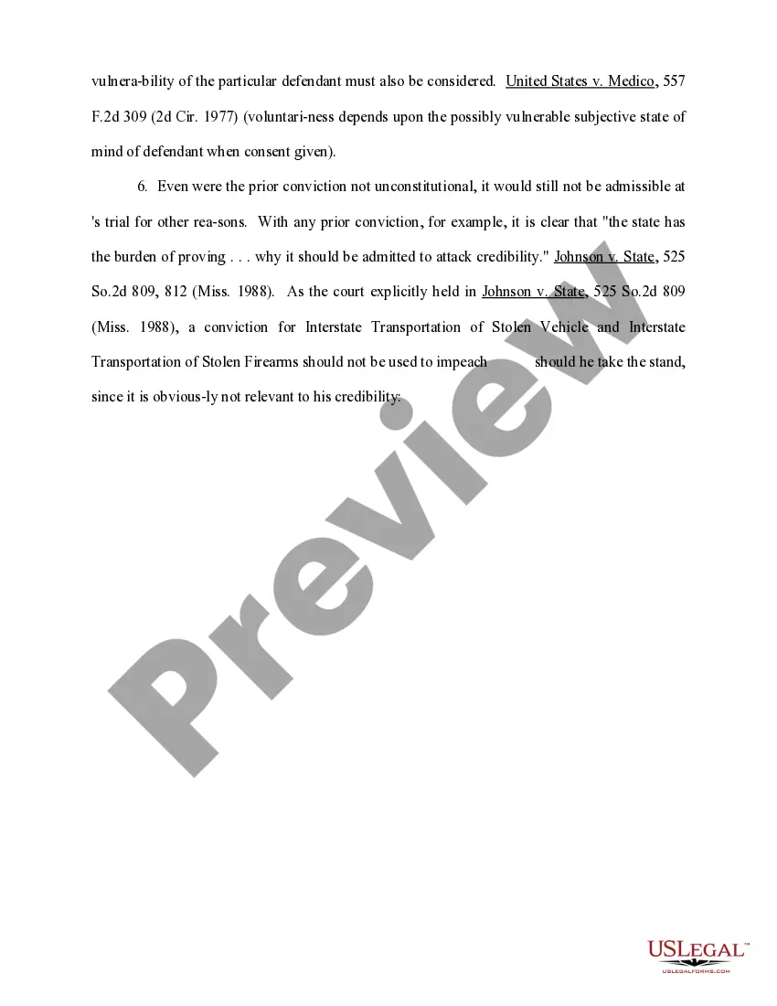 Preview Motion to Bar Introduction of Any Evidence Relating to Prior Convictions or Bad Acts